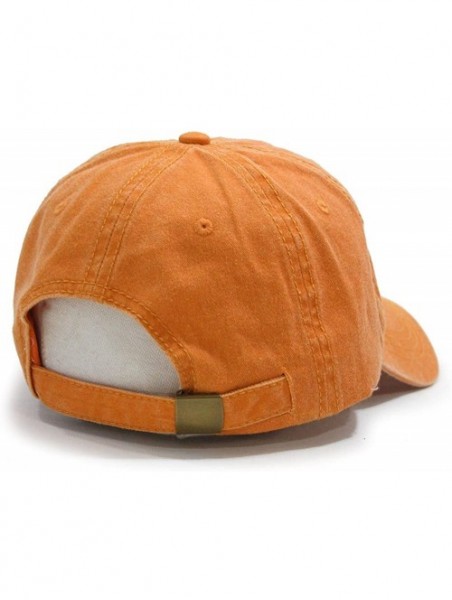 Baseball Caps Vintage Washed Dyed Cotton Twill Low Profile Adjustable Baseball Cap - Pumpkin Orange - CC12EFFZMWN $15.75