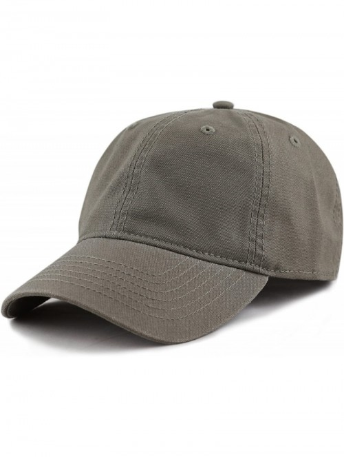 Baseball Caps 100% Cotton Canvas 6-Panel Low-Profile Adjustable Dad Baseball Cap - Olive - CY180DNGEQM $13.31