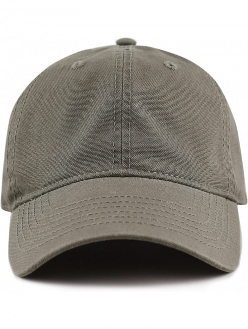 Baseball Caps 100% Cotton Canvas 6-Panel Low-Profile Adjustable Dad Baseball Cap - Olive - CY180DNGEQM $13.31