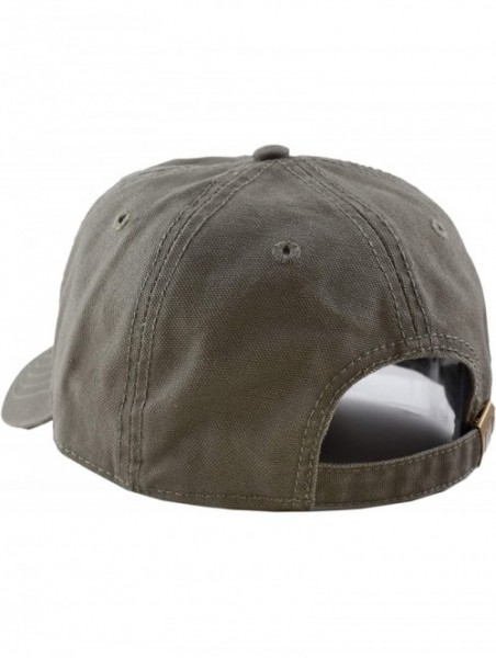 Baseball Caps 100% Cotton Canvas 6-Panel Low-Profile Adjustable Dad Baseball Cap - Olive - CY180DNGEQM $13.31