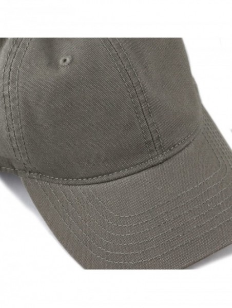 Baseball Caps 100% Cotton Canvas 6-Panel Low-Profile Adjustable Dad Baseball Cap - Olive - CY180DNGEQM $13.31