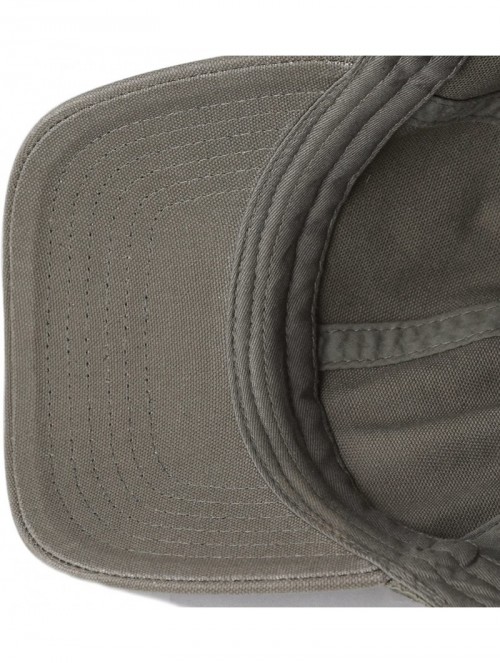 Baseball Caps 100% Cotton Canvas 6-Panel Low-Profile Adjustable Dad Baseball Cap - Olive - CY180DNGEQM $13.31