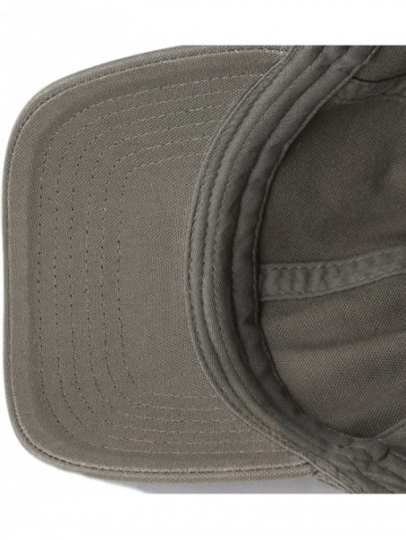 Baseball Caps 100% Cotton Canvas 6-Panel Low-Profile Adjustable Dad Baseball Cap - Olive - CY180DNGEQM $13.31