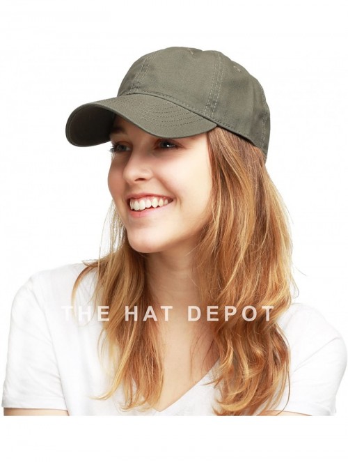 Baseball Caps 100% Cotton Canvas 6-Panel Low-Profile Adjustable Dad Baseball Cap - Olive - CY180DNGEQM $13.31