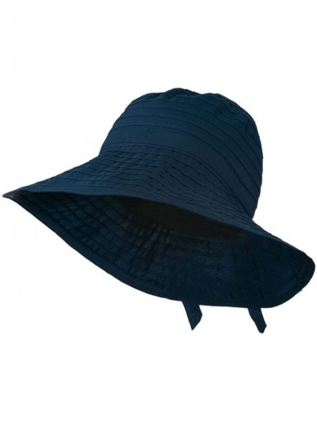 Bucket Hats Women's Bucket Shaped Hat with Ribbon - Navy W12S45F - CD11D3H6SYV $34.69