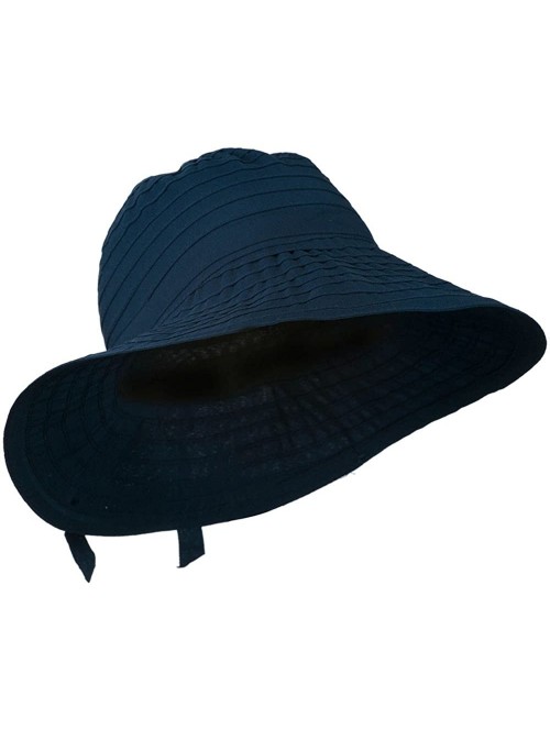 Bucket Hats Women's Bucket Shaped Hat with Ribbon - Navy W12S45F - CD11D3H6SYV $34.69