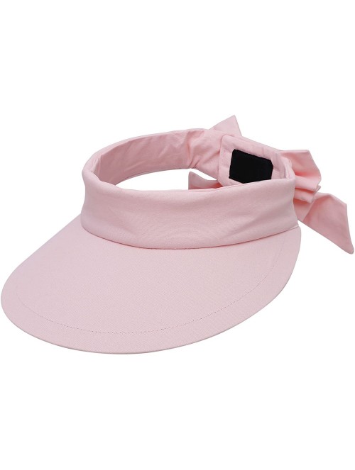 Visors Women's Summer SPF 50+ UV Protection Sun Visor Hat - Pink - CW17X63GKT3 $18.78