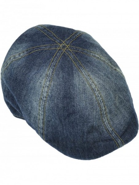 Newsboy Caps Newsboy Hat Denim Gatsby Cap Ivy Flat Driving Cotton Cabbie - Denim Blue - CR193WYLIWK $12.92