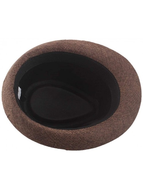 Sun Hats Men's Top Hat Wide Brim Straw Hat Foldable Roll up Hat Summer Beach Sun Protection Hat - Coffee - CH18Z9MW4KI $10.98