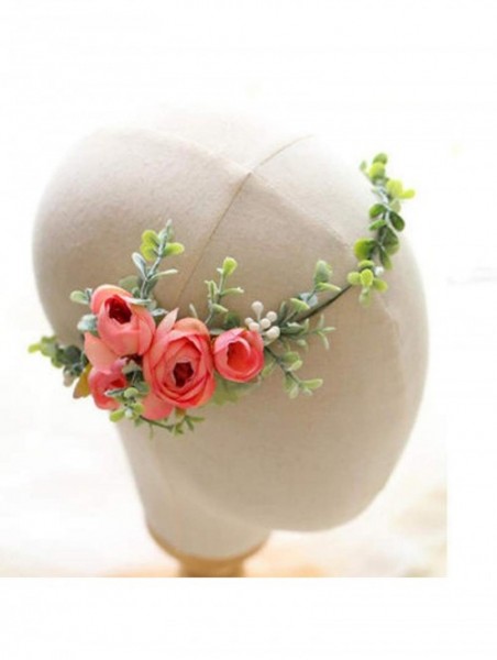 Headbands Floral Crown Green Vine Bridal Accessories Wedding Crown (Rosy-headpiece) - Rosy-headpiece - CV18RHCU2ON $20.53