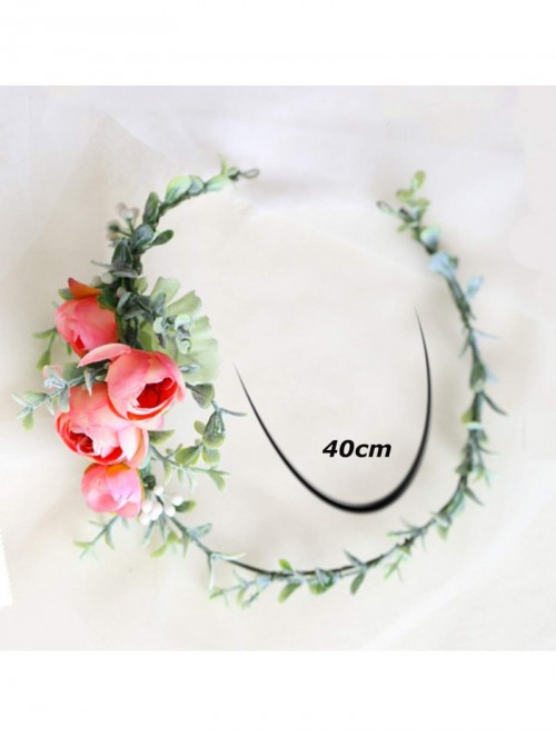 Headbands Floral Crown Green Vine Bridal Accessories Wedding Crown (Rosy-headpiece) - Rosy-headpiece - CV18RHCU2ON $20.53