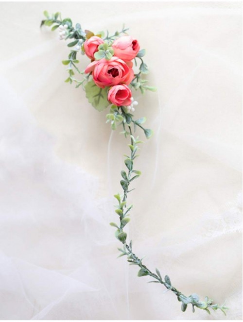 Headbands Floral Crown Green Vine Bridal Accessories Wedding Crown (Rosy-headpiece) - Rosy-headpiece - CV18RHCU2ON $20.53