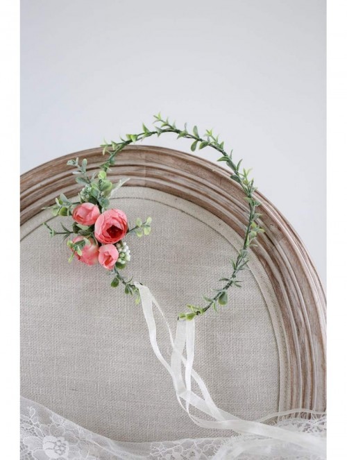 Headbands Floral Crown Green Vine Bridal Accessories Wedding Crown (Rosy-headpiece) - Rosy-headpiece - CV18RHCU2ON $20.53