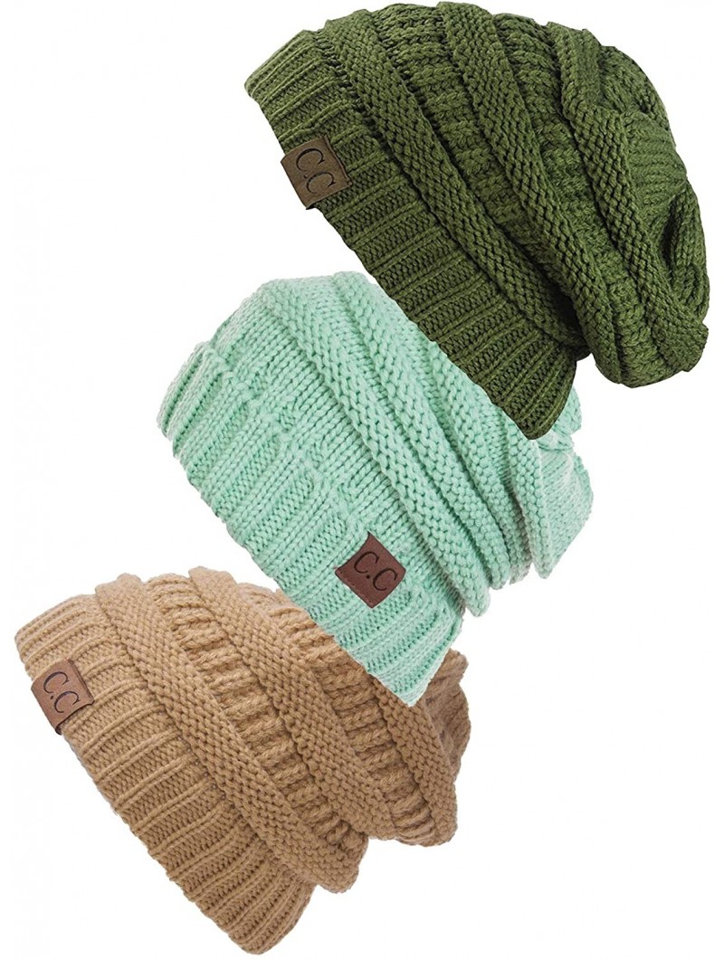 Skullies & Beanies Women's 3-Pack Knit Beanie Cap Hat - C618MD35XIX $24.51