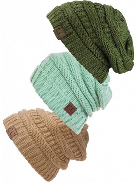 Skullies & Beanies Women's 3-Pack Knit Beanie Cap Hat - C618MD35XIX $24.51