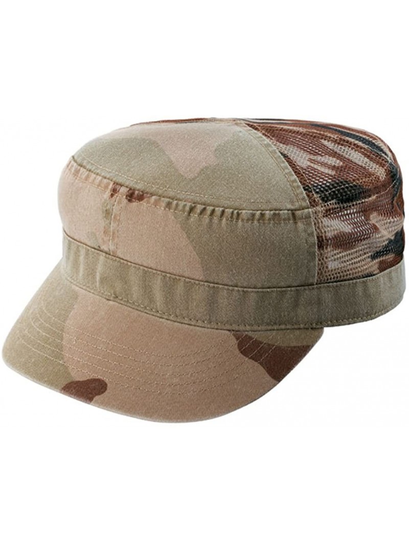 Baseball Caps Enzyme Washed Twill Army Cap w/MESH Back - Desert - CB110JY85KB $12.45