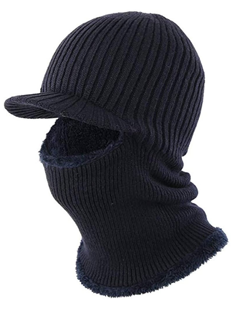 Balaclavas Winter Hat Beanie Cap Balaclava Face Mask Men's Women's Knit Wool Warm Neck Scarf Set Windproof Motorcycle - Blue ...