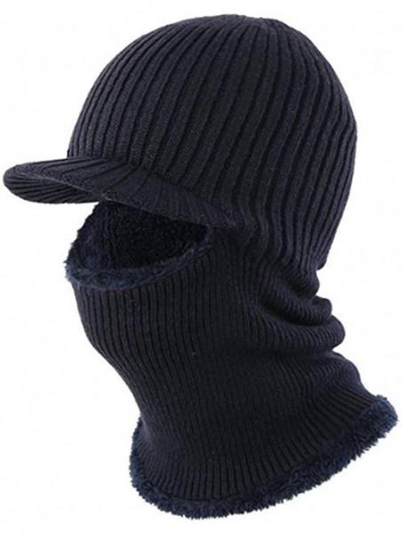 Balaclavas Winter Hat Beanie Cap Balaclava Face Mask Men's Women's Knit Wool Warm Neck Scarf Set Windproof Motorcycle - Blue ...