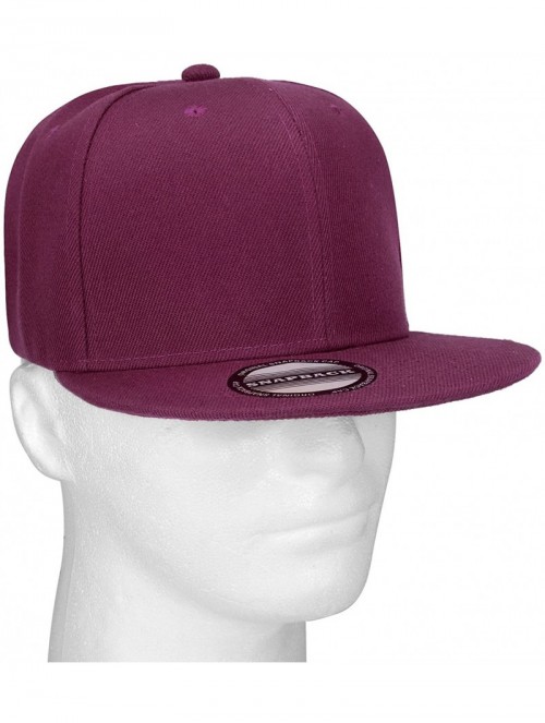 Baseball Caps Classic Snapback Hat Cap Hip Hop Style Flat Bill Blank Solid Color Adjustable Size - 1pc Wine - C218GNEGXYG $10.68