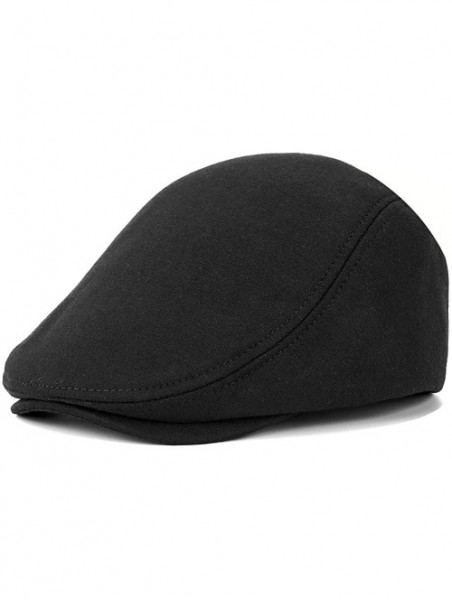 Newsboy Caps Men's Cotton Flat Ivy Gatsby Irish Newsboy Cap Driving Hat Cabbie Cap - 176 Black - CJ18W4O8NI7 $13.18