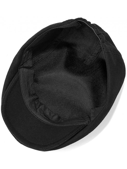 Newsboy Caps Men's Cotton Flat Ivy Gatsby Irish Newsboy Cap Driving Hat Cabbie Cap - 176 Black - CJ18W4O8NI7 $13.18