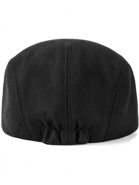 Newsboy Caps Men's Cotton Flat Ivy Gatsby Irish Newsboy Cap Driving Hat Cabbie Cap - 176 Black - CJ18W4O8NI7 $13.18