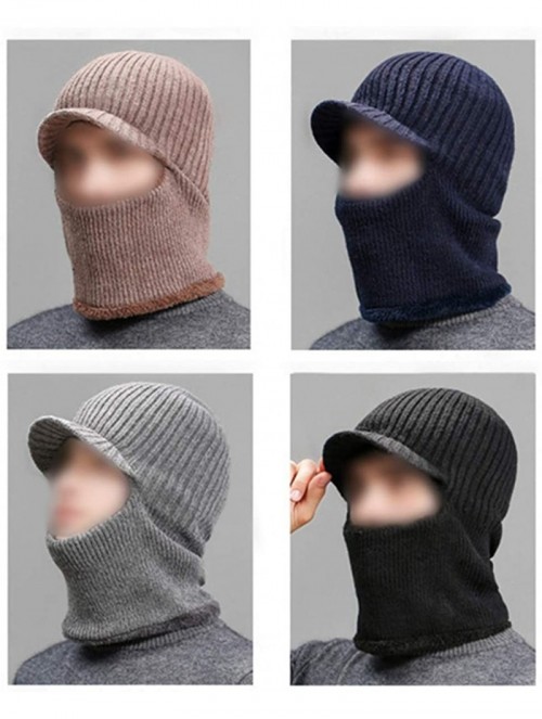 Balaclavas Winter Hat Beanie Cap Balaclava Face Mask Men's Women's Knit Wool Warm Neck Scarf Set Windproof Motorcycle - Blue ...