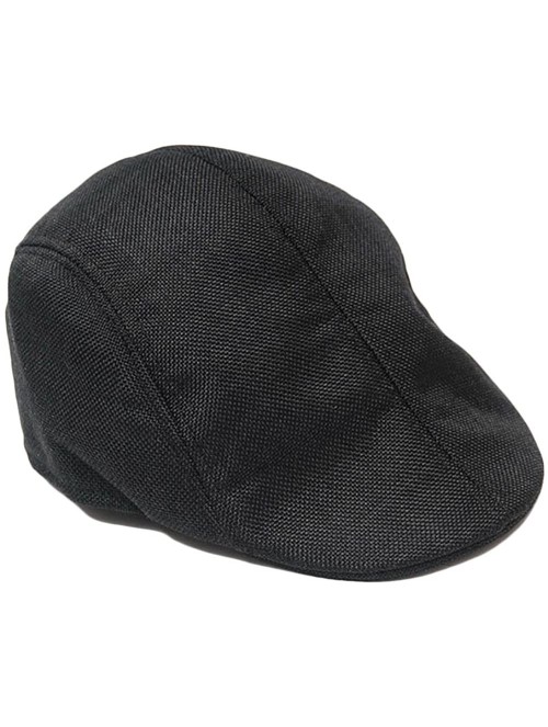 Newsboy Caps Men's Herringbone Tweed Newsboy Cabbie Flat Driving Hat Golf Cap - Black - CH12D4PIZSD $13.55