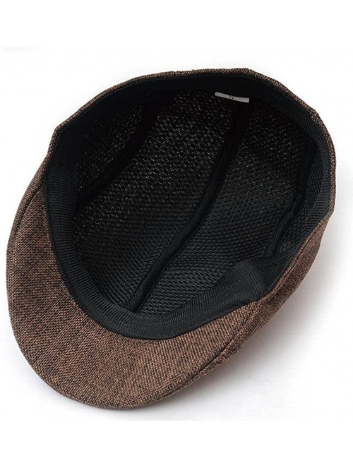 Newsboy Caps Men's Herringbone Tweed Newsboy Cabbie Flat Driving Hat Golf Cap - Black - CH12D4PIZSD $13.55