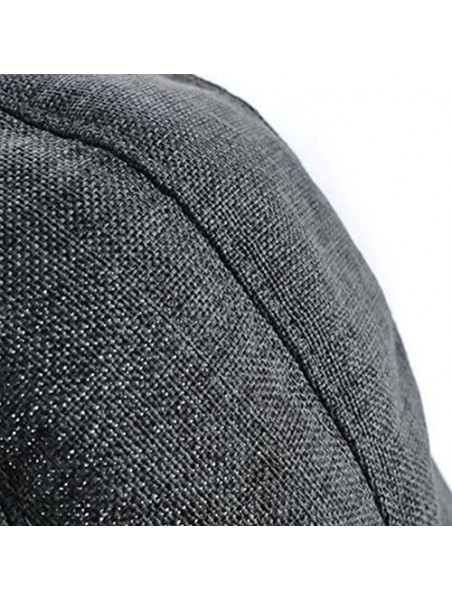 Newsboy Caps Men's Herringbone Tweed Newsboy Cabbie Flat Driving Hat Golf Cap - Black - CH12D4PIZSD $13.55