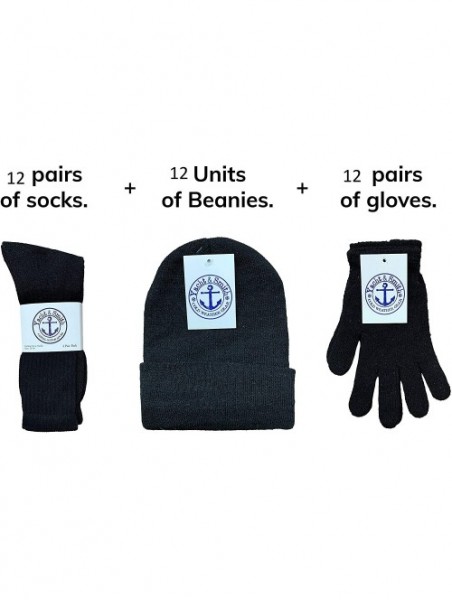 Skullies & Beanies Winter Beanies & Gloves For Men & Women- Warm Thermal Cold Resistant Bulk Packs - Mens 3 Pc Combo a - CS18...