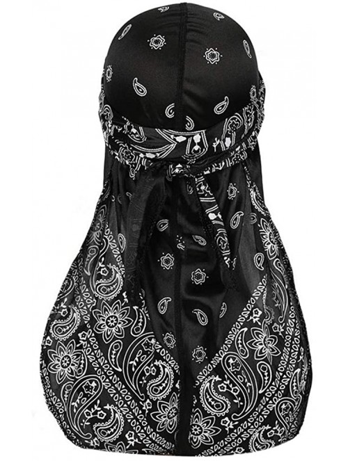 Skullies & Beanies Assorted Paisley Bandana Headwraps Womens - Black-navy Bule - CJ18SNL0NTU $13.14