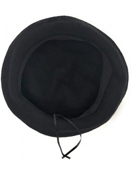 Berets Wool Beret French Hat Artist Hat Casual Hat for Autumn and Winter Fashion Hat for Women - Black - CO192QZCMZQ $26.83