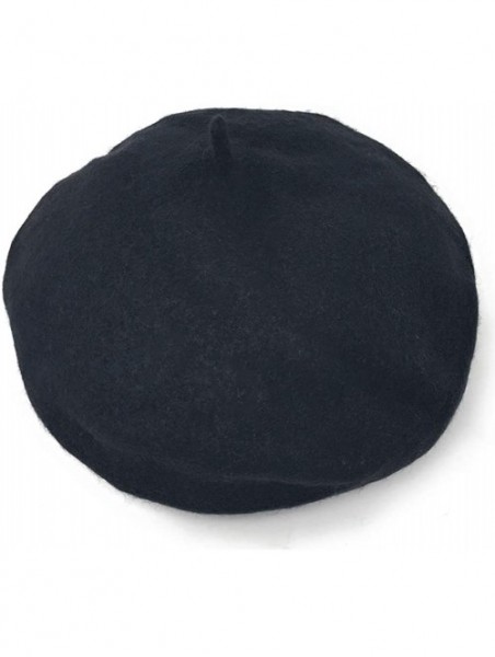 Berets Wool Beret French Hat Artist Hat Casual Hat for Autumn and Winter Fashion Hat for Women - Black - CO192QZCMZQ $26.83