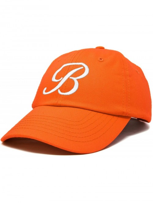 Baseball Caps Initial Hat Letter B Womens Baseball Cap Monogram Cursive Embroidered - Orange - CM18TTNIK80 $18.84