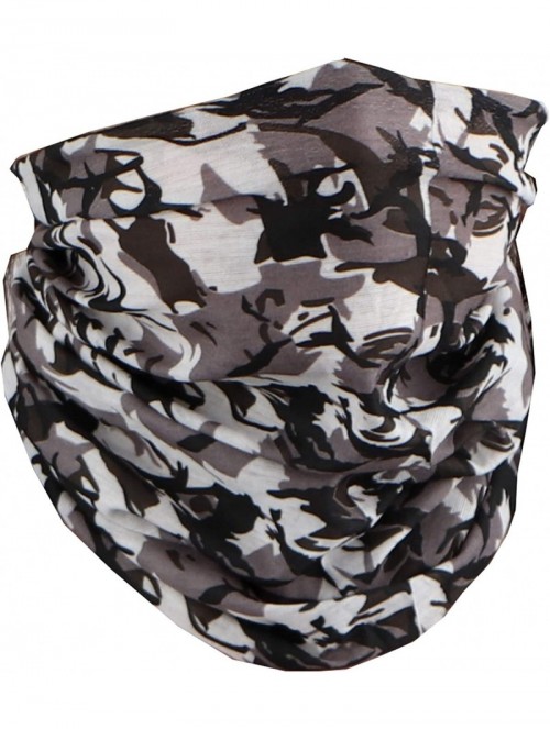 Balaclavas Seamless Face Mask Bandanas for Dust- Outdoors- Festivals- Sports - White Brown Black - CG1999XWT8Z $18.55