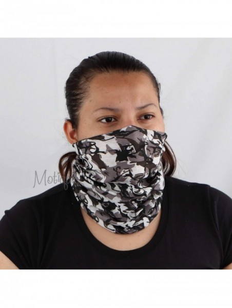 Balaclavas Seamless Face Mask Bandanas for Dust- Outdoors- Festivals- Sports - White Brown Black - CG1999XWT8Z $18.55