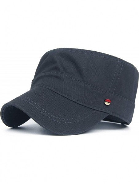 Baseball Caps Cotton Cadet Cap Army Military Caps Flat Hats Unique Design Big Head - Style01-grey - C512091LD11 $18.47