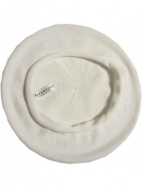 Berets 11-1/2 Inch Cotton Knit Beret - White - C1128N0CWYR $44.74