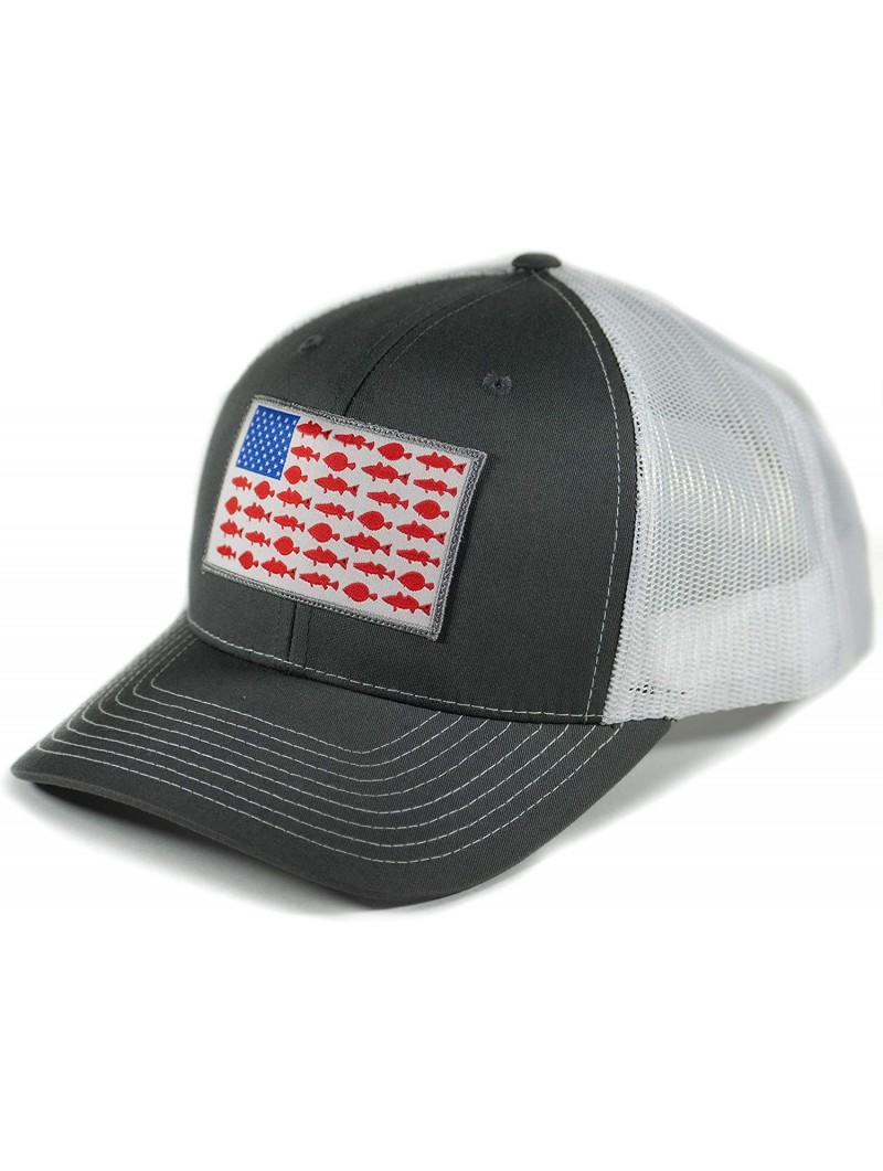 Baseball Caps American Flag Gulf Slam Trucker Hat Redfish Flounder Trout Mesh Snapback Caps - CM18XWWSMS8 $31.54