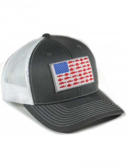 Baseball Caps American Flag Gulf Slam Trucker Hat Redfish Flounder Trout Mesh Snapback Caps - CM18XWWSMS8 $31.54