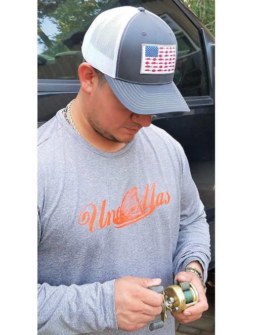 Baseball Caps American Flag Gulf Slam Trucker Hat Redfish Flounder Trout Mesh Snapback Caps - CM18XWWSMS8 $31.54