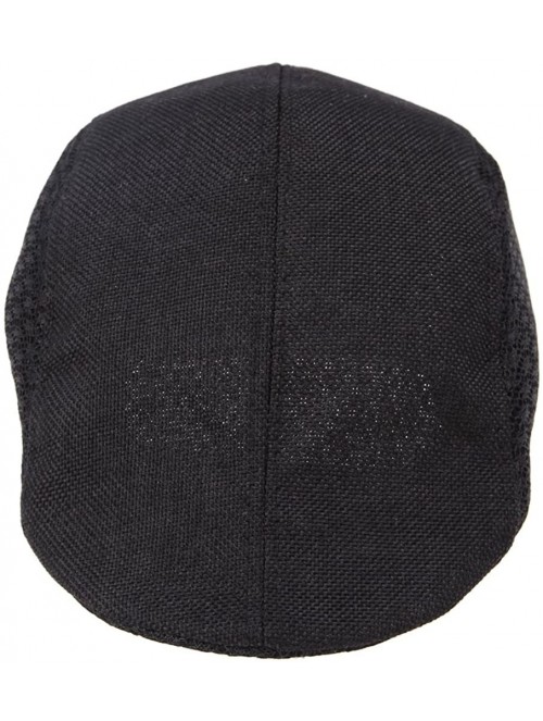 Newsboy Caps Mesh Cotton Ivy Cap Driver Hat - Black - CU11KVI1N8V $10.97