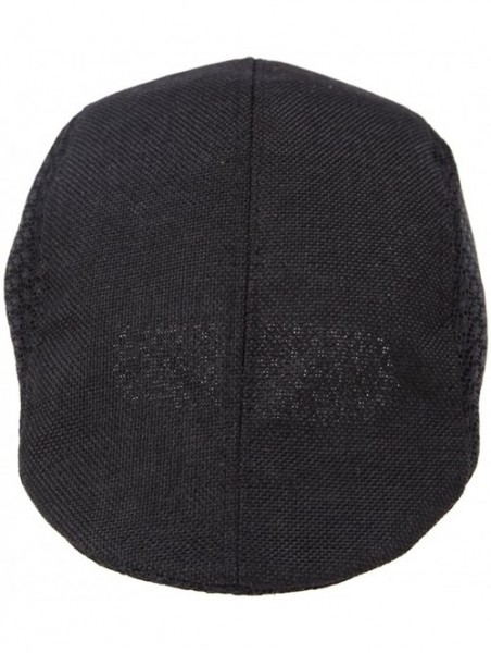 Newsboy Caps Mesh Cotton Ivy Cap Driver Hat - Black - CU11KVI1N8V $10.97