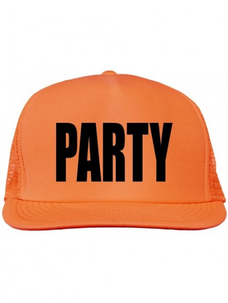 Baseball Caps Party Bright neon Truckers mesh snap Back hat - Neon Orange - C411MJC3JH5 $19.80