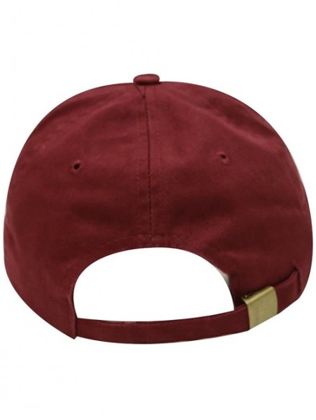 Baseball Caps Happy Small Embroidered Cotton Baseball Caps - Burgundy - C712M0UK937 $15.99