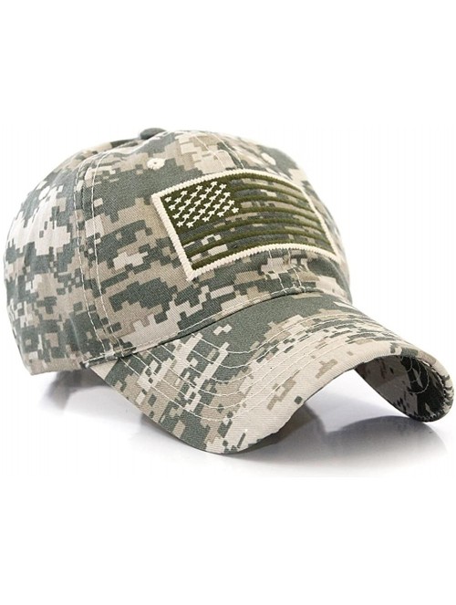 Baseball Caps US Flag Patch Tactical Style Cotton Trucker Baseball Cap Hat Army Green - Multicam - CE12HJWG7IR $18.65