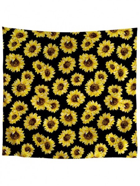 Headbands Flower Leaf Bandana Square Handkerchiefs Unisex and Neck Tie - Sunflower 2 - CB197WKLQ8A $17.57