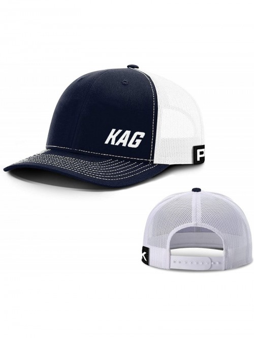 Baseball Caps Trump 2020 KAG Lower Left Back Mesh Hat- Trump Hat - Navy Front / White Mesh - C618XE6HHMD $29.61