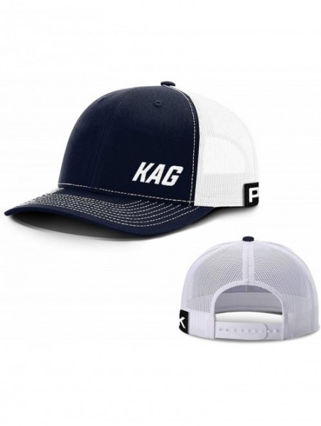 Baseball Caps Trump 2020 KAG Lower Left Back Mesh Hat- Trump Hat - Navy Front / White Mesh - C618XE6HHMD $29.61